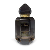 Donkere facetten parfumfles van El-Nabil Parfum Musc Makkah met zoete amber geur